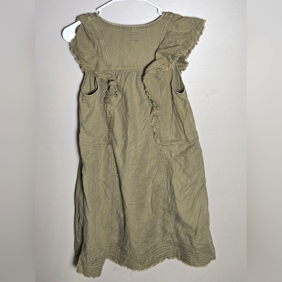 Anthropologie Pilcro Military Green Flutter Sleeve Button Down Midi Dress, Small - Picture 2 of 5